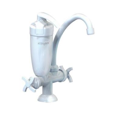 Imagem de Torneira com Filtro Bica Móvel para Bancada 1/4"  Linha New - Branca -