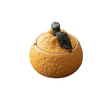 Imagem de Cinzeiro de ervas daninhas cinzeiro de gama alta atmosférico de gama alta para casa, sala de estar, cobertura laranja feia criativa, decoração de secretária cinzeiros para cigarros (tamanho: A)