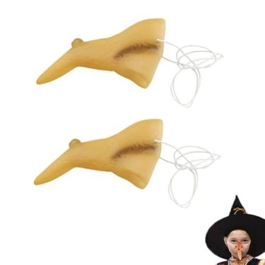 Imagem de Máscara de Halloween Nariz de Bruxa Malvada Acessório Acessório Probóscide Nariz, Baile de Máscaras, Festa de Carnaval, Nariz, 2 peças, Bege