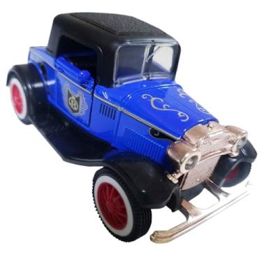 Imagem de Miniatura Carrinho De Ferro Retro Calhambeque Vintage 1:32 Coleção (Azul)