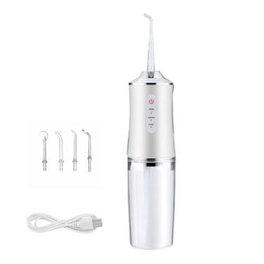 Imagem de Irrigador Oral Jato de Limpeza Dental Eletrico Escova Dentes Gengiva Lingua Higiene Bucal Aparelho Ortodontico Implante Protese