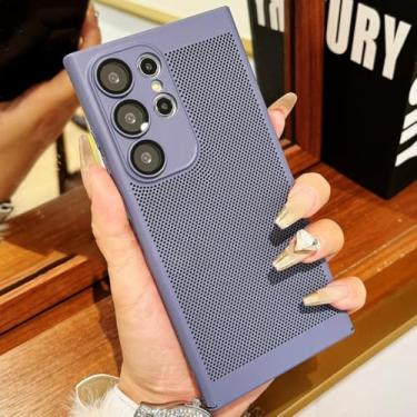 Imagem de Capa de malha respirável com dissipação de calor para Samsung Galaxy S25 S24 S23 S22 S21 S20 Fe Note 20 Ultra Plus A54 A24 A34 capa rígida para PC (para S22/XYC cinza)