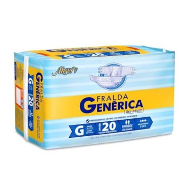 Imagem de Fralda Geriátrica Genérica - Absorv, Economica - Tamanho G, 20 Unidades