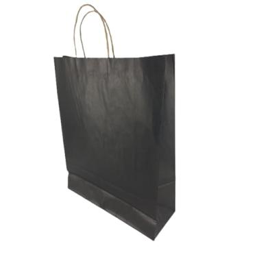 Imagem de Sacola LC Liso Papel Kraft Natural Alça Natural - Preto 37x13,5x46 c/10un