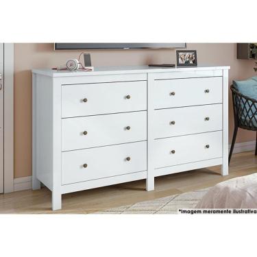 Imagem de Cômoda De Quarto Horizontal Maggiore C/ 6 Gavetas Branco - Lopas