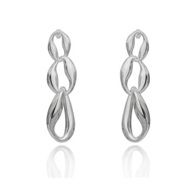 Imagem de Brincos femininos de corrente grossa – banhado a ouro 18 k, aço inoxidável, hipoalergênico, elos longos, minimalistas, joias modernas, presentes para festa de aniversário, one size, Aço inoxidável