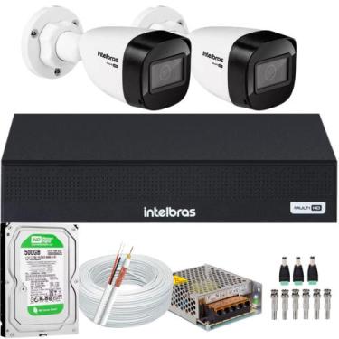 Imagem de Kit Intelbras 2 Câmeras Vhd 1130 Hd 30m Dvr De 4 Canais com hd 500GB