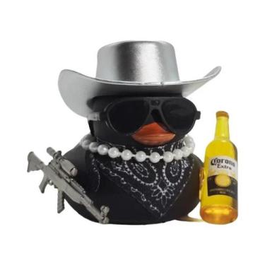 Imagem de Pato De Borracha Sortudo E Fortunado Com Chapéu De Cowboy, Cerveja E D