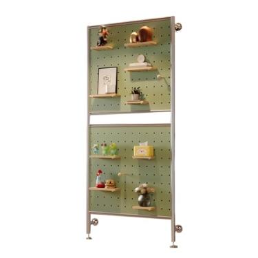 Imagem de Organizador de parede modular de madeira maciça - Painel de exibição montável de 18 mm de espessura para ferramentas, casa, escritório e armazenamento de jogos - Verde 90 x 140 cm