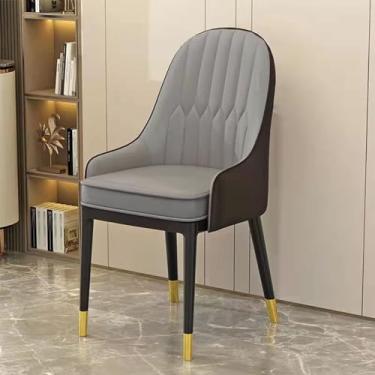 Imagem de Conjunto de 4 cadeiras de jantar de veludo com costas abertas e estofamento de couro sintético, design moderno de meados do século, pernas de metal dourado - Cadeiras de jantar e sala de estar de luxo