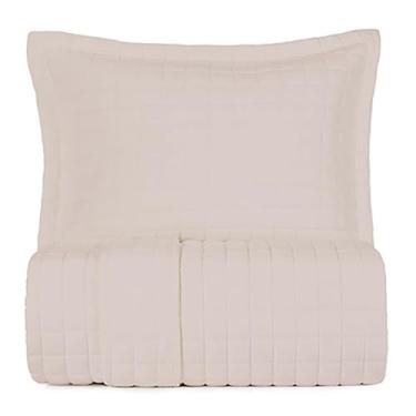 Imagem de Jogo de Colcha Malha Fio Penteado 100% Algodão - Bege Mocha - Casal