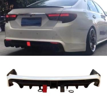 Imagem de Spoiler de para-choque traseiro de carro difusor labial modificação peça compatível com Reiz 2013-2016 protetor de para-choque capa acessórios para carro (branco preto)