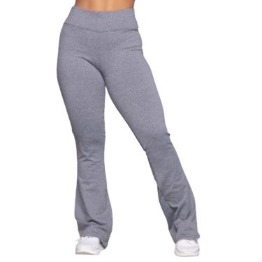 Imagem de Calça Legging Suplex Flare Vekyo Boca de Sino Bailarina Cintura e Cós Alto Moda Fitness-Feminino