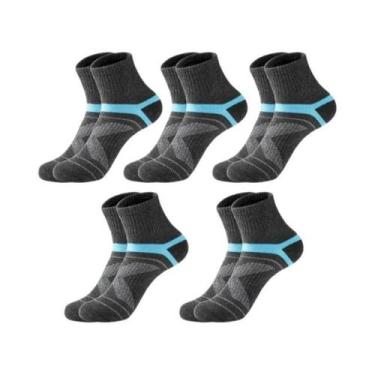 Imagem de Meias Esportivas Respiráveis masculinas, 3 Pares, Pretas, Casuais, Par
