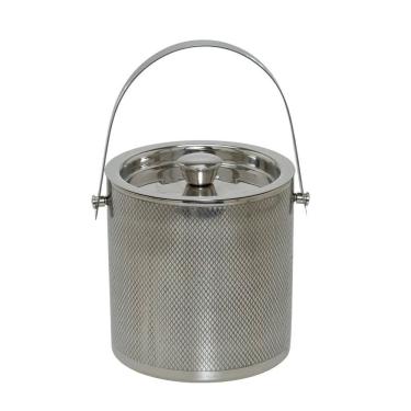 Imagem de Balde de Gelo com Tampa em Aço Inox Prata 16cm 16693-PL