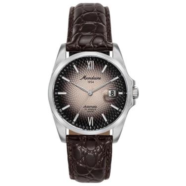 Imagem de Relógio Masculino 32993G0MVNC8 Automático Pulseira de Couro Marrom Mostrador Preto Caix...