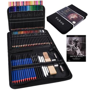 Imagem de Kit de Lápis para Desenho Vobou com 96 Peças, Conjunto de Esboço Color