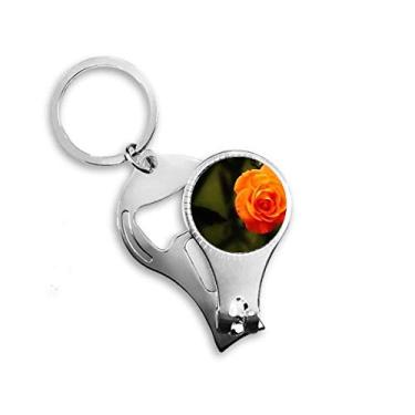 Imagem de Laranja Verde Escuro Flor Alicate de Unhas Anel Chaveiro Abridor de Garrafas Cortador