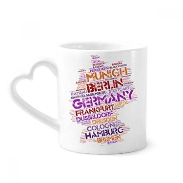 Imagem de Caneca estilo mapa da cidade da Alemanha caneca café cerâmica copo de coração de vidro