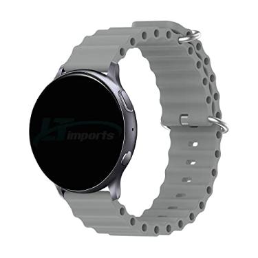 Imagem de Pulseira 20mm Ondas compativel com Samsung Galaxy Watch Active 2 44mm e Active 40mm - Galaxy Watch 3 41mm - Galaxy Watch 42mm - Amazfit Bip - Amazfit GTS - Marca LTIMPORTS (Cinza)