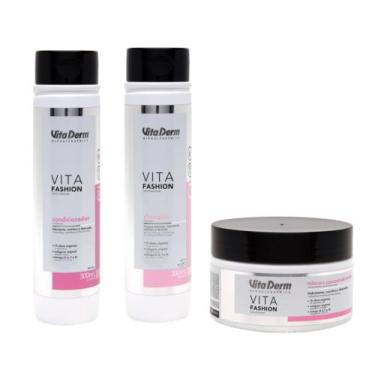 Imagem de Kit Vita Fashion Com 3 Produtos Vita Derm (Shampoo, Condicionador E Má