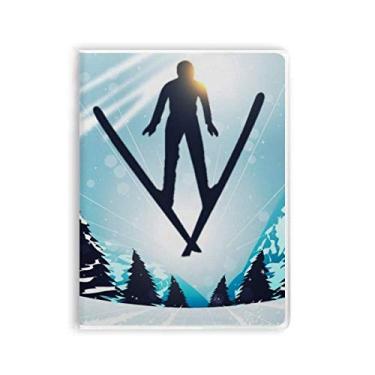 Imagem de Caderno de inverno para esqui árvore aquarela caderno capa de goma Diário capa macia
