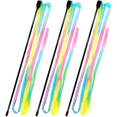 Imagem de Yustery 3 peças de brinquedos de varinha de arco-íris para gatos de estimação brinquedos interativos para gatos brinquedos engraçados para gatos em ambientes internos