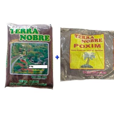 Imagem de Kit Terra Adubada 5kg + Poxim 1Kg Terra Nobre - Plantas - Horta - Substrato