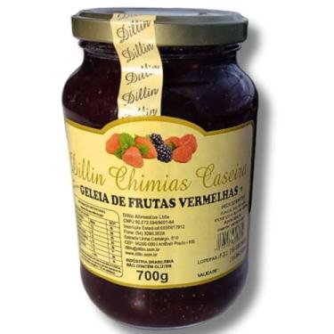 Imagem de Geleia De Frutas Vermelhas Dillin Tipo Colonial Da Serra Gaúcha Artesanal Sem Conservantes Só Açúcar Cristal Amora Framboesa E Morango Com Pedaços de Fruta Para Pão Torradas Culinária