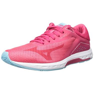 Imagem de Mizuno Tênis de corrida feminino Wave Sonic, Paradise Rosa/Virtual Rosa/Topázio Azul, 11