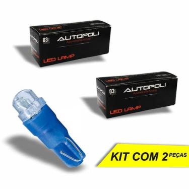 Imagem de Lâmpada Luz de Painel Porta Luvas Autopoli LED Esmagadinha Azul 12V 0,