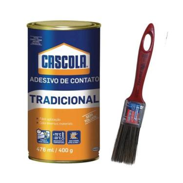 Imagem de Kit Cola Contato 400g Cascola Sapateiro + Pincel P/Aplicação - Henkel