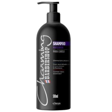 Imagem de Shampoo Matizador Cless Charming Barbershop 500ml - Ideal para Cabelos Loiros e Grisalhos, Neutraliza Tons Amarelados, Hidratação Profunda, Brilho Intenso, Resultado Impecável, Uso Diário e Profissional