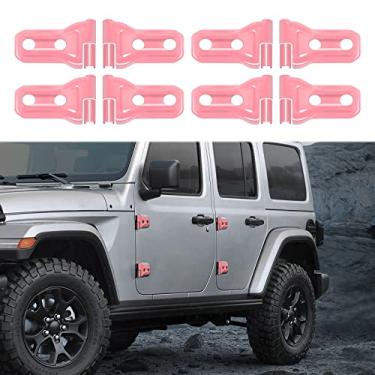 Imagem de RT-TCZ Acabamento da tampa da dobradiça da porta para jipe, dobradiças da porta traseira da porta da frente acessórios de decoração externa para Jeep Wrangler JL Unlimited 4 portas e gladiador JT 2018-2022, pacote com 8, rosa