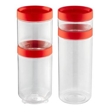 Imagem de Kit Organizador 4 Potes Tempero Alimentos Despensa Armário - Uz, Verme