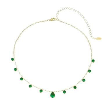 Imagem de CHOKER ZIRCÔNIAS ESMERALDA FOLHEADA A OURO 18K MURIEL