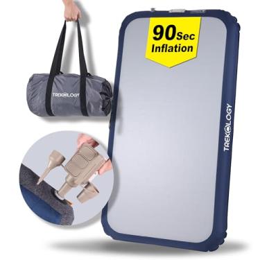 Imagem de TREKOLOGY Colchão de ar com bomba rápida CC – durável, à prova de vazamento para uso doméstico e externo – compacto, portátil, infla em 1,5 minutos – Conforto para acampamento, viagens e convidados
