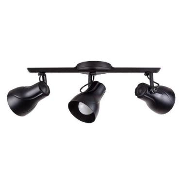 Imagem de Kit 6 Spot Sobrepor Trilho Direcionável Octa Plus Preto 3 Lâmpadas Pro