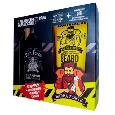 Imagem de Kit Beard Balm Danger + Shampoo Hidratação Extrema Don Forte Barba Forte