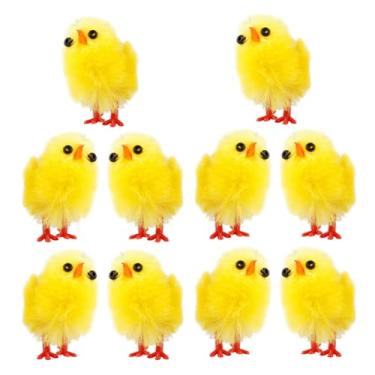 Imagem de Uonlytech 10 Peças Mini Pintinhos De Pelúcia De Páscoa Pequenos Pintinhos De Pelúcia De Plástico Frango Reunindo Brinquedos Artesanato Pintinhos De Páscoa Decoração Para Lembrancinhas De