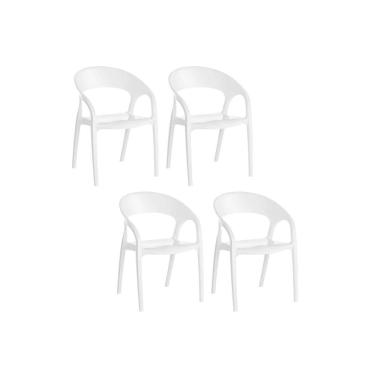 Imagem de Kit 4 Cadeiras Sala Jantar Glass Plus UZ8004 4 Un Polipropileno Branco - Kappesberg