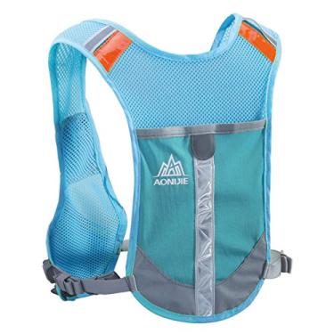 Imagem de JEELAD Mochila de corrida reflexiva colete de hidratação colete mochila para corrida de ciclismo, Blue - Only Vest, Only Vest
