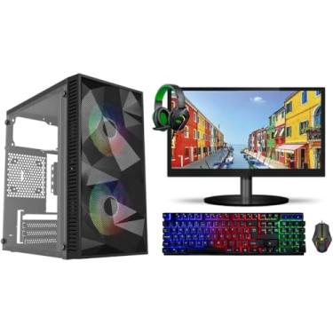 Imagem de Computador Gamer Intel Core i5 3470, 16GB RAM, SSD 240GB, Monitor LED 19", Kit Teclado Mouse Headset Gamer, Gabinete com 2 Fans RGB, Windows 10 Pro Trial, Wi-Fi USB