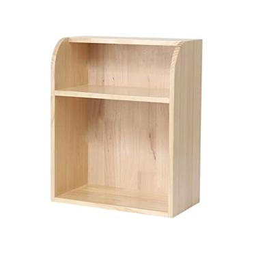 Imagem de Estante de livros para quarto, organizador de mesa, material de escritório, suporte de arquivo de madeira com grande capacidade para armazenamento de livros, prateleira de documentos