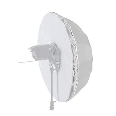 Imagem de HappyGo Guarda-chuva parabólico de 152 cm capa difusora frontal, difusor de guarda-chuva pano leve macio para 16 varões preto/prata guarda-chuva de iluminação refletiva parabólica fixo com faixa