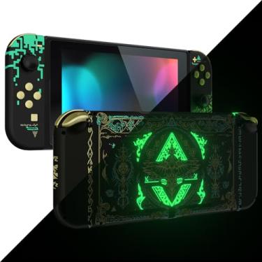 Imagem de eXtremeRate Botões de substituição DIY para Nintendo Switch, placa traseira para console Switch, caixa com botões de conjunto completo para controle portátil Joycon - brilha no escuro - Totem of