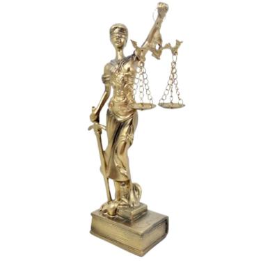 Imagem de Estátua Dama Justiça 18,5cm Altura Dourado Direito Mres-j10a