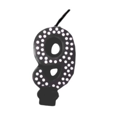 Imagem de Vela De Aniversário Poá Preto - N9