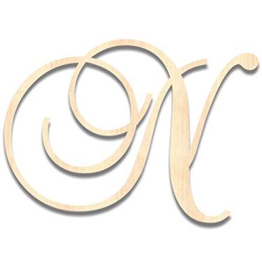 Imagem de Back40Life - Letra do monograma de madeira com corte preciso - N médio