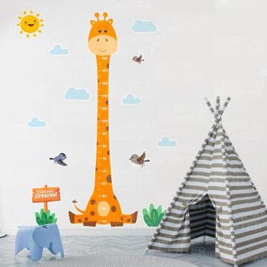 Imagem de Kit Adesivos Decorativos Régua Crescimento Girafa Infantil Seguro Lavável Fácil Aplicação Decoração Quarto Bebê Menina Menino Ambiente Kids